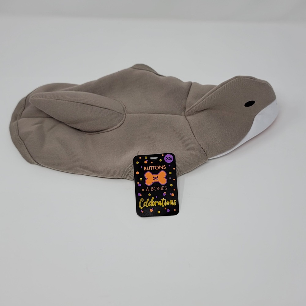 Buttons & Bones Celebrations Shark Pet Costume Dog XS Gray Fleece Halloween